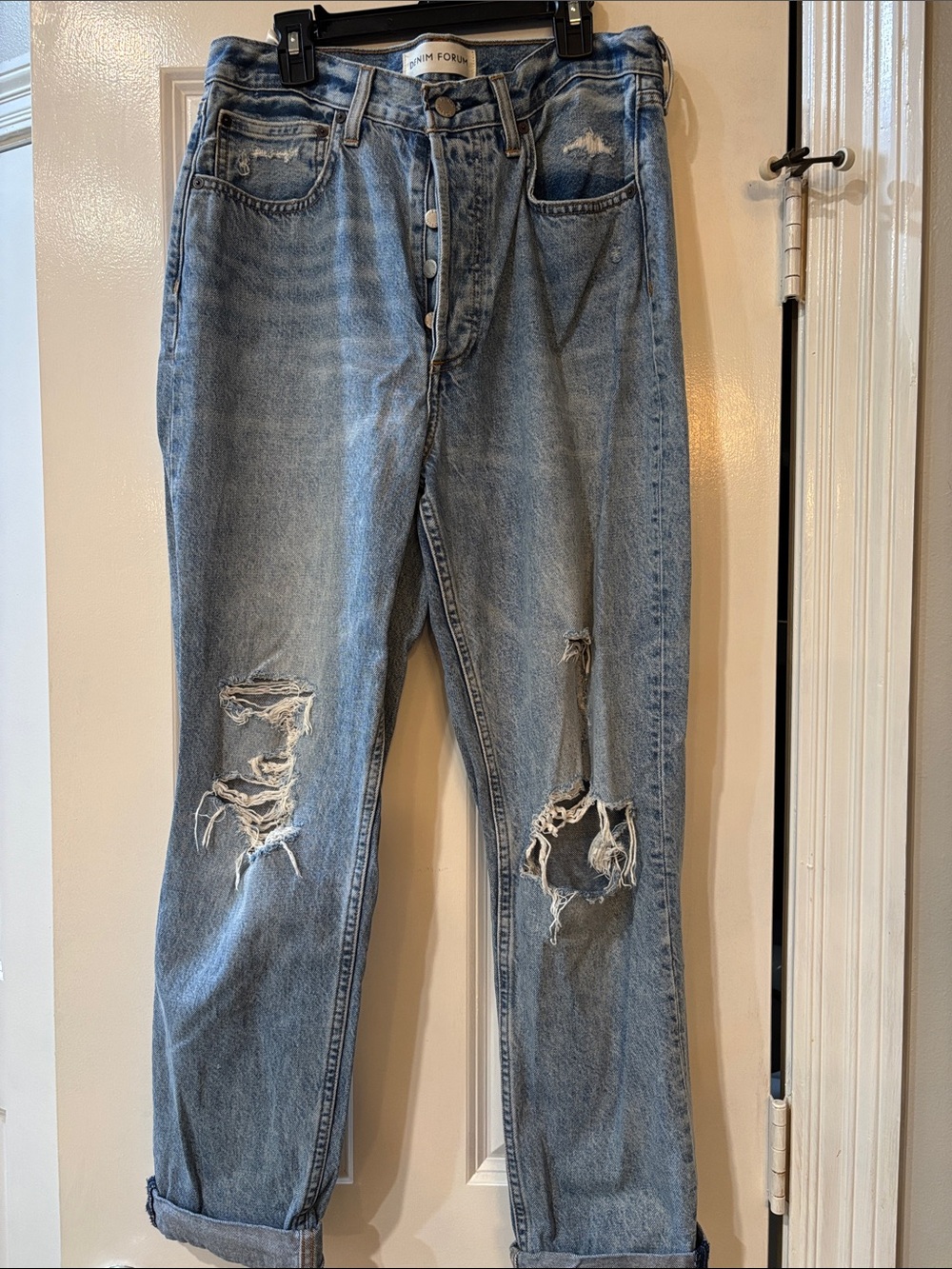 Denim Forum The BF Hi-Rise Loose Button-Fly Jeans